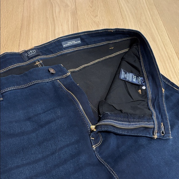 CURVE APPEAL (22W) High-Rise Minimalist Jegging Dark Wash Stretch Ankle Cropped - Picture 4 of 11